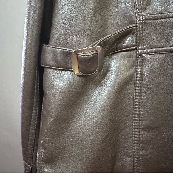 Vintage 60s Cascade Faux Brown Leather Mens Jacket - Picture 7 of 11